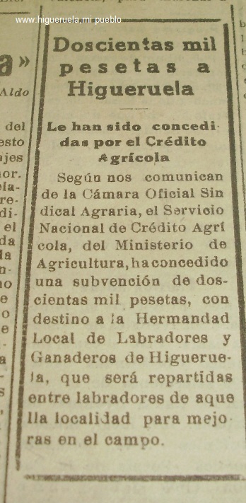 1952 crédito agrícola
